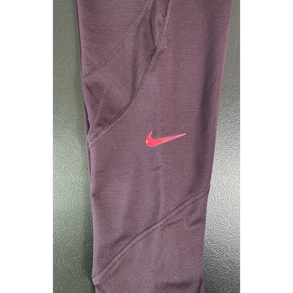 Nike Pro Hyperwarm Leggings Women's Small Eggplant Gym Compression - Picture 5 of 10